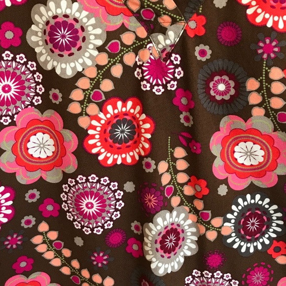 TAFFORD Scrub Top 100% Cotton Floral V-Neck Short Sleeve Women’s Plus Size 3X - Picture 4 of 16